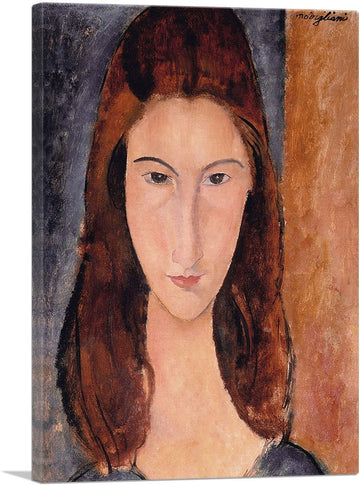 Portrait of Jeanne Hebuterne 1919 Canvas Art Print Stretched Framed Painting Picture Poster Giclee Wall Decor by