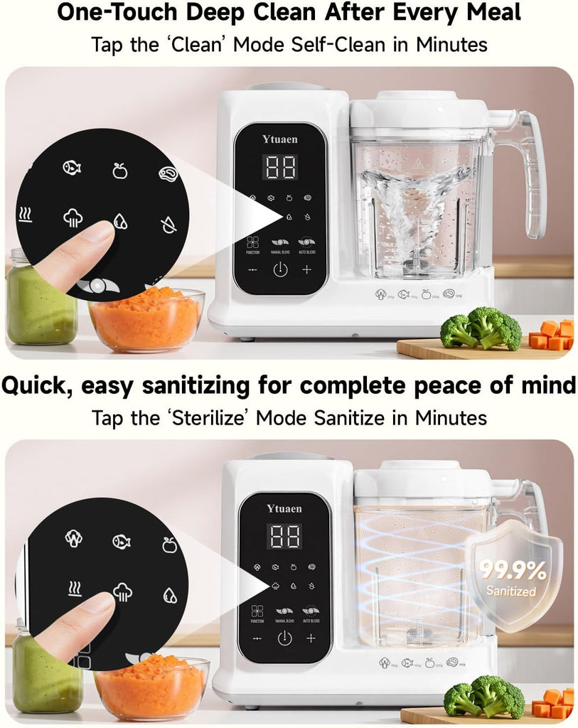 Food Maker with Large Steam Basket Onestep Baby Food Processor Steamer with Steam & Grinding, Auto Cooking