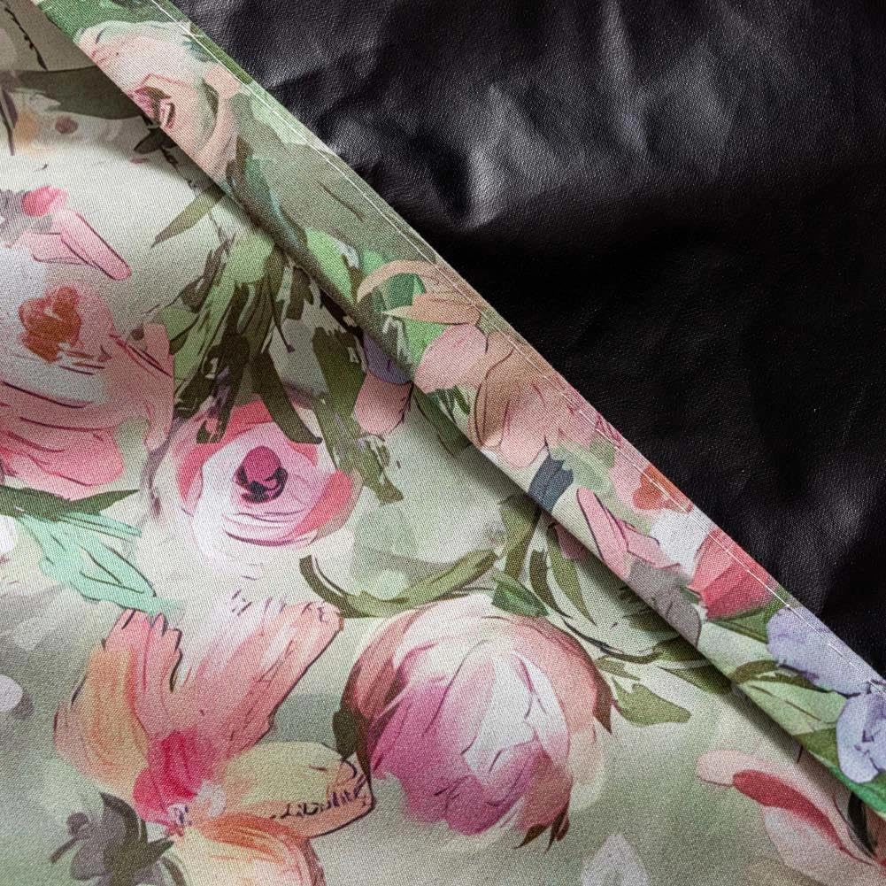 Boho Tie Top Ruffle Lace Tier Curtain Oven Sink Kitchen Valance Bird Branch Toile (Vintage Pink Rose, Tie Top, 30" W x