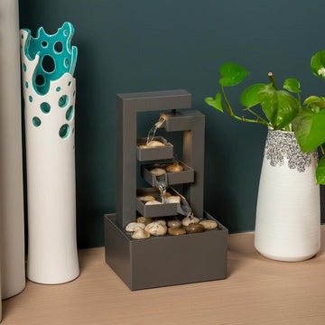 Desktop Waterfall Fountain Small- 9.65" Relaxation Tabletop Fountain with Soothing Sound Decor - Desktop Water
