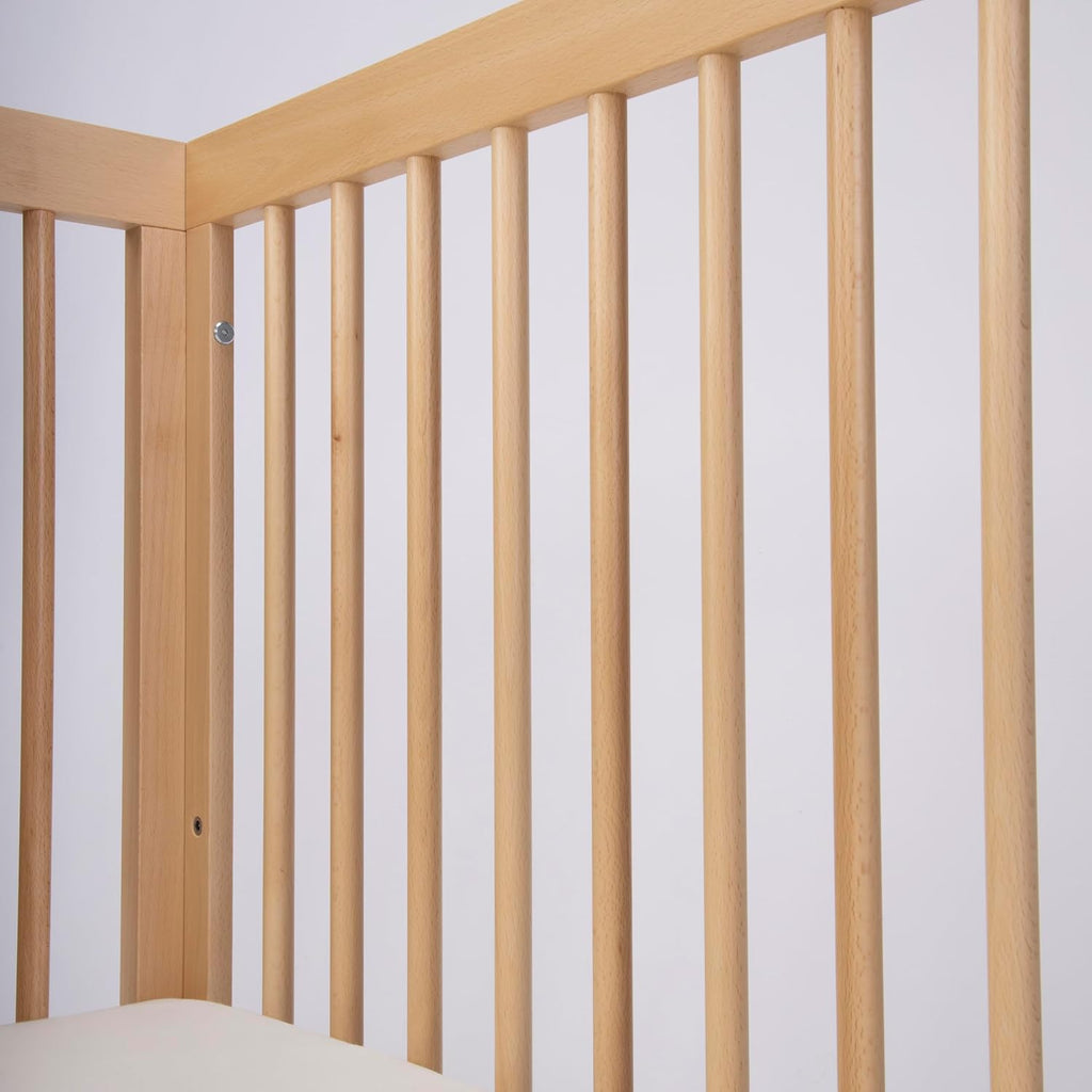 Baby Soho 3-in-1 Convertible Wood Crib Bed, Made in Italy, Natural | Crib to Toddler Bed, GREENGUARD Gold Certified