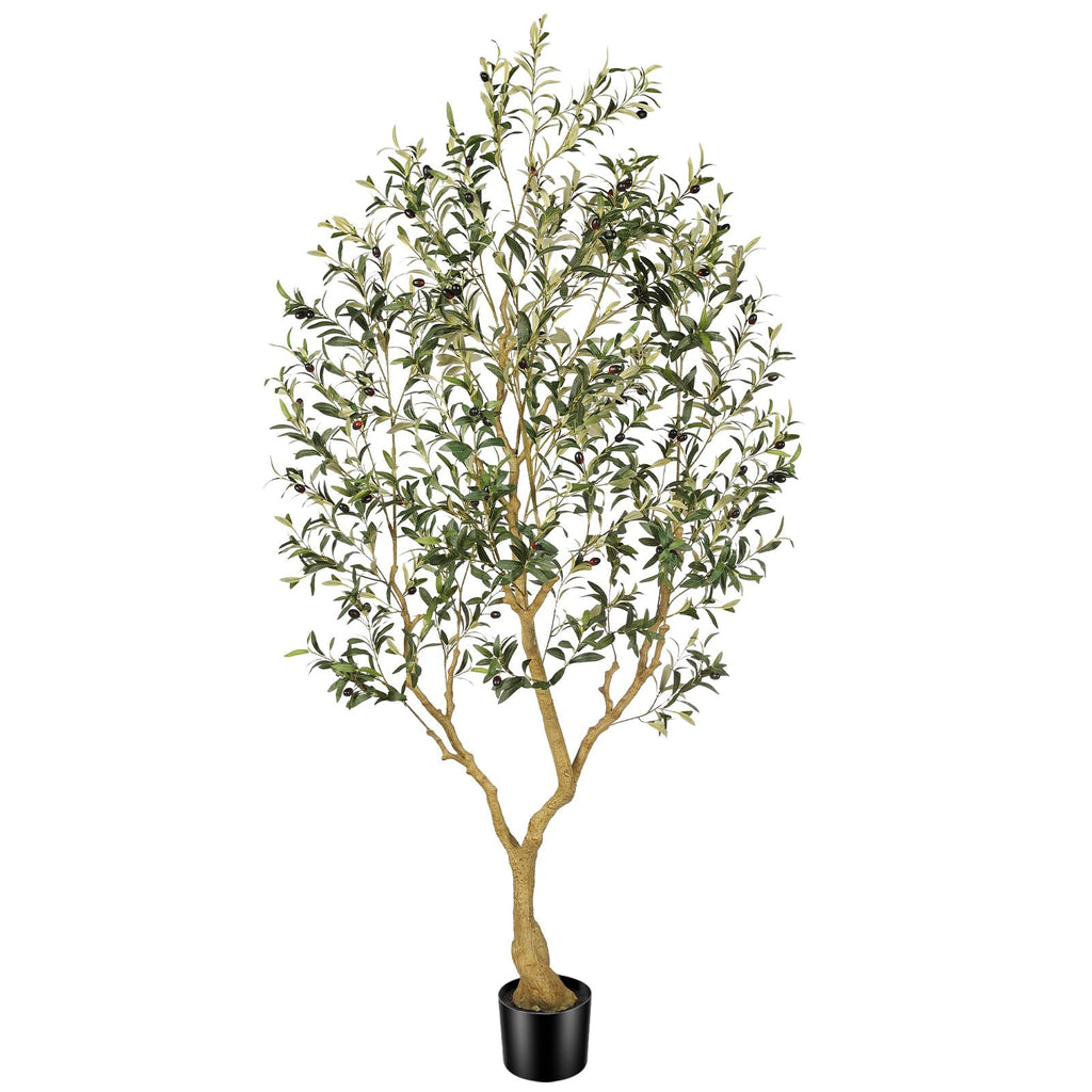 Artificial Olive Tree 7FT with Lifelike Trunk & Realistic Olives