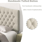 King Headboard Only, Upholstered Headboard King for Adjustable Bed Linen Tufted Wall Mounted Head Board with Solid