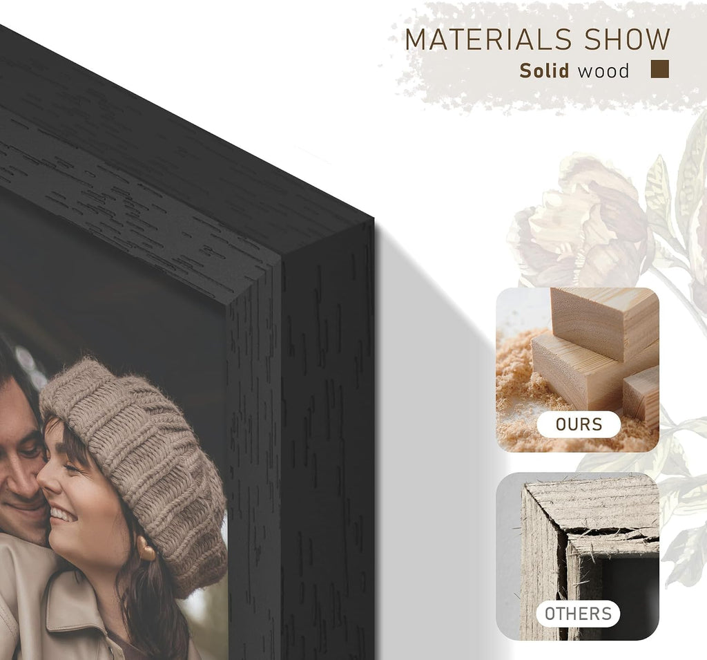24x36 Solid Wood Poster Frame for Wall Mounting Display,Black | Poster Frames 24 x 36 inches with Polished Plexiglass