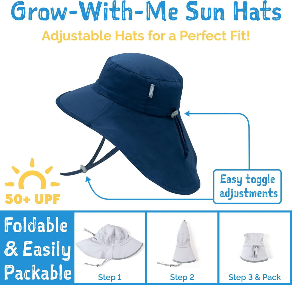 Girls' Grow-with-Me Cotton Xplorer Sun Hat with Large Brim