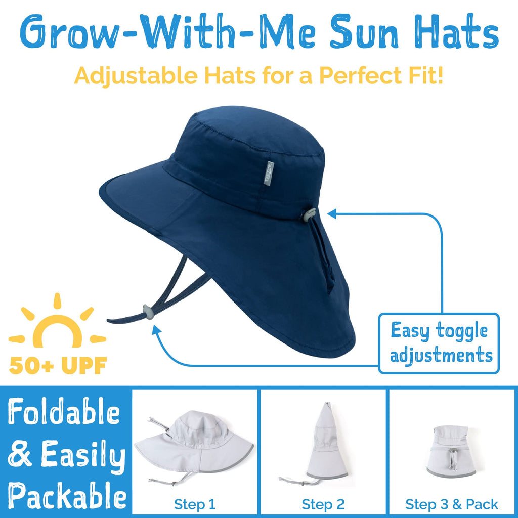 Adjustable Baby Beach Hat with Large Brim UPF 50+ (S:, Dots)