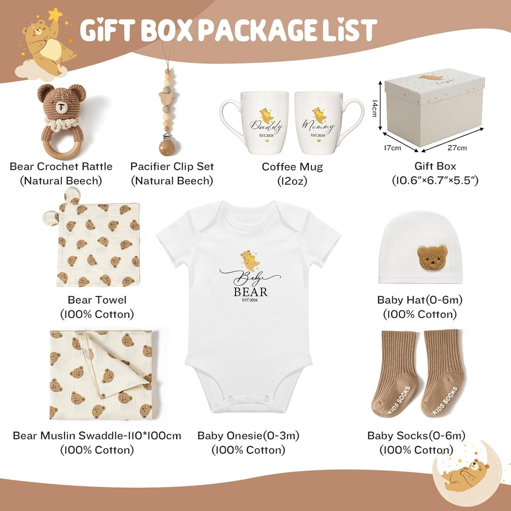 11Pcs Gender Reveal Gifts, Baby Shower Gift Baskets for Boy Girl