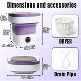 Mini Portable Foldable Washer - 16L Portable Washing Machine, Spin dryer, Small Folding Washing Machine 3 Cleaning