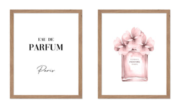 Master 2-Piece Perfume Print - Fashion Poster - Paris - Flower Wall Design - Gift for Men, Women & Fashionista - Glam