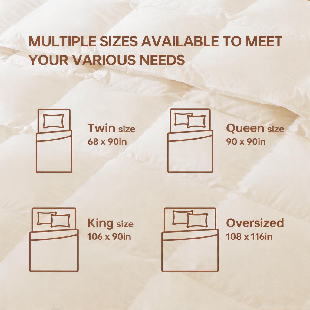 White Goose Down Comforter Queen Size, Winter Duvet Insert
