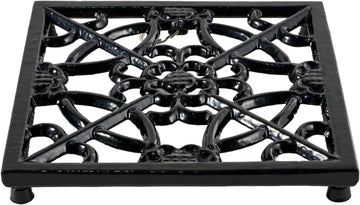 Cast Iron Trivet, Kitchen Pot Heat Resistant Mat Black