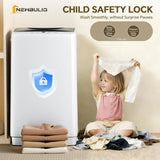 1.06 Cu.Ft. Portable Washing Machine, 7.7LBS Full-Automatic Laundry Washer with Stainless Steel Drum, 10 Wash Cycles &