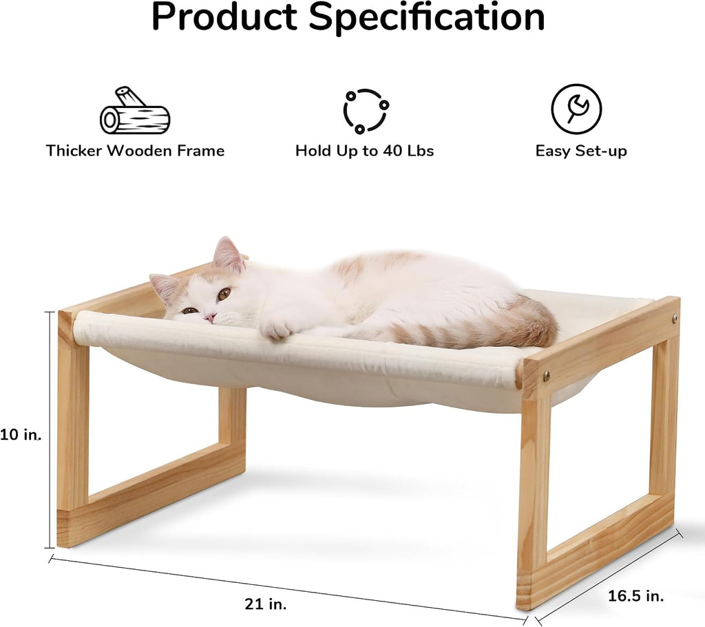 Large Cat Hammock, Raised Dog Bed for Indoor and Outdoor, Washable
