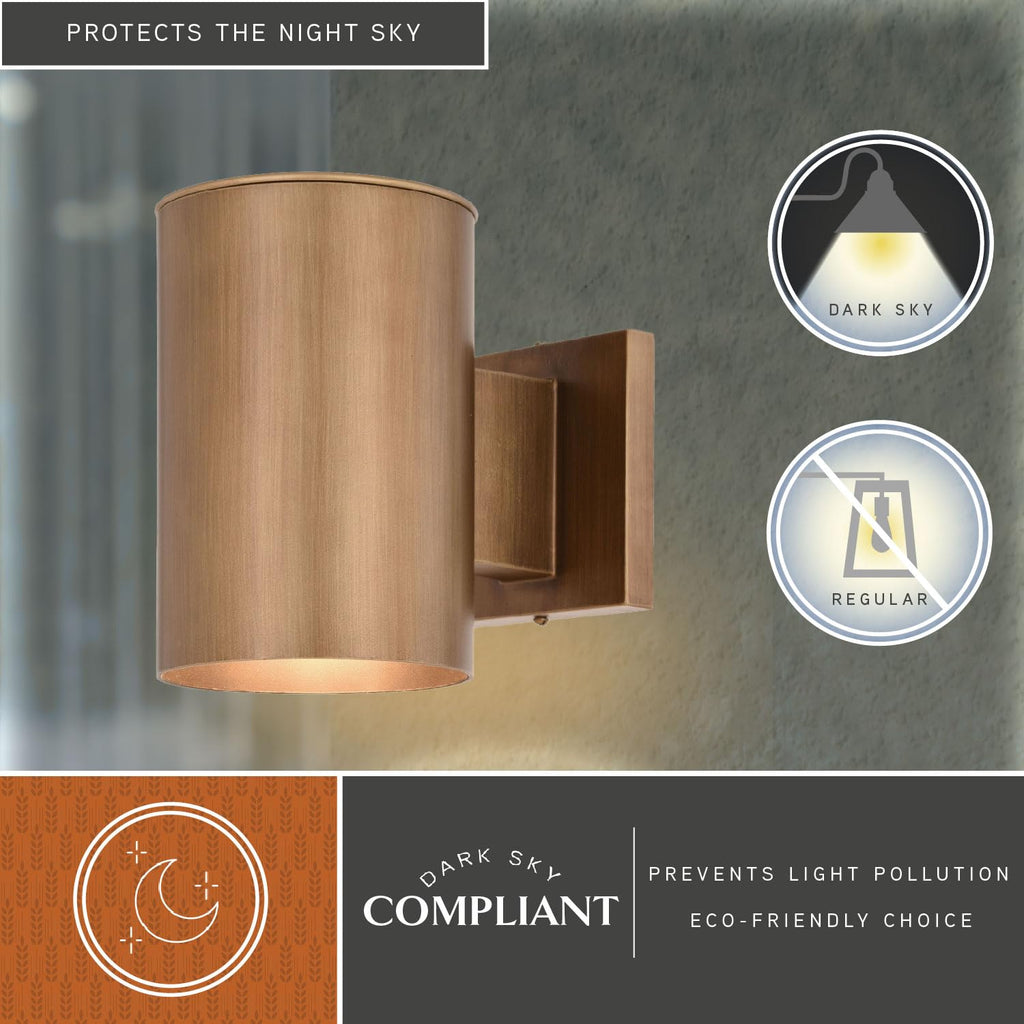 Chiasso 1-Light Brass Contemporary Outdoor Wall Sconce, 7.25 in. H