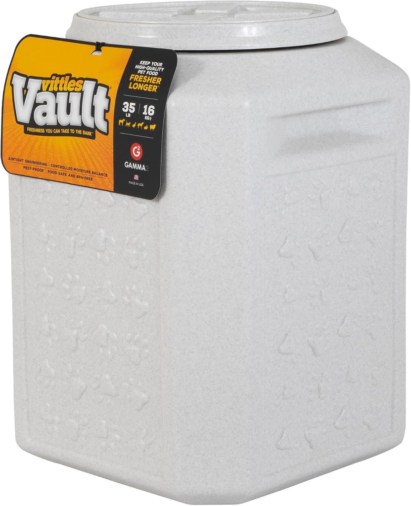 Vittles Vault Airtight Pet Food Storage Container + Scoop, Fits Up to 35lbs