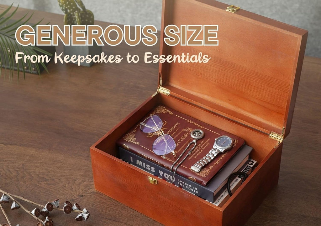 Keepsake Box Tree of Life Gifts for Women, Wooden Storage Boxes, Decorative Organizer with Lid for Memory Treasure