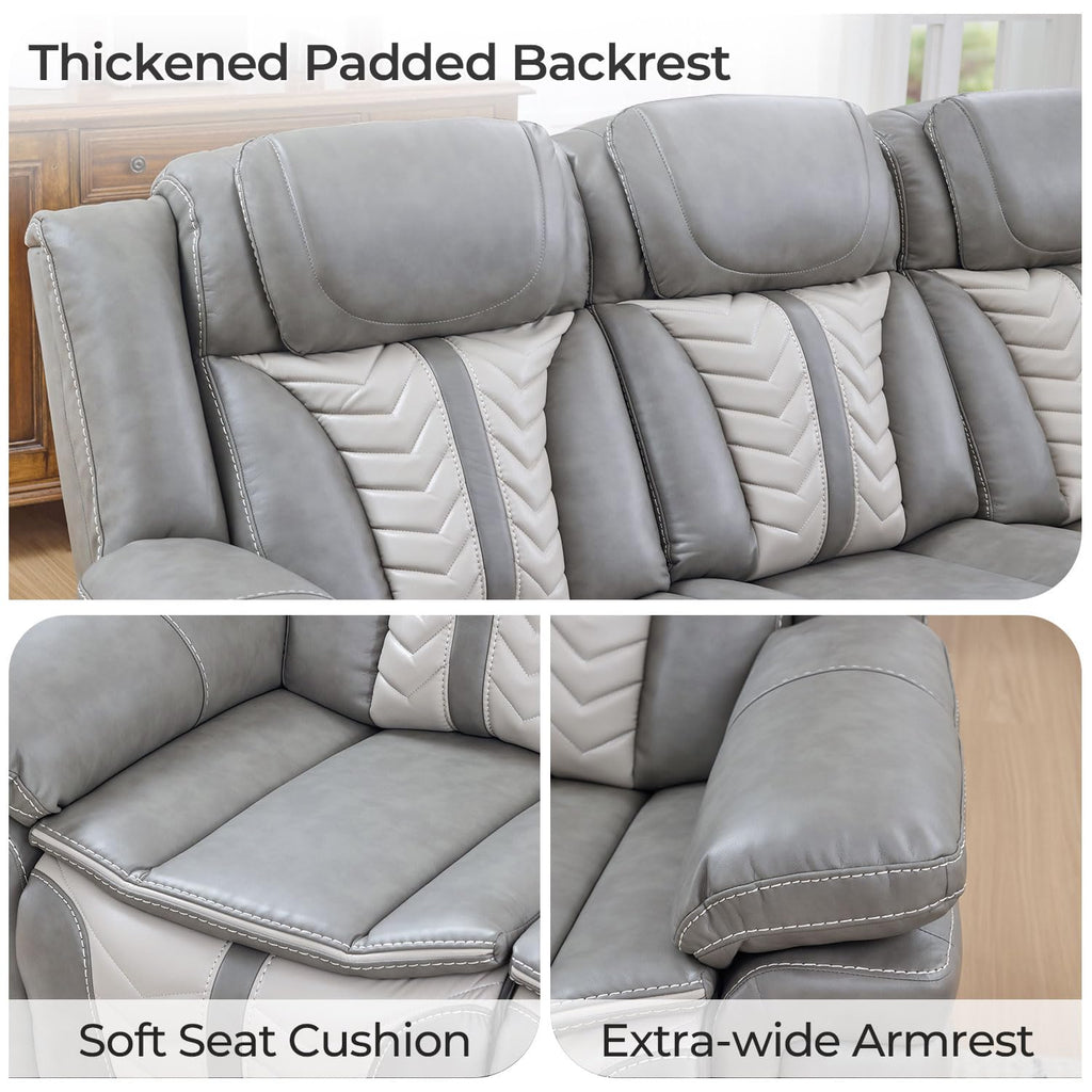 Power Electric Recliner Sofa Set with Bass Speakers, 2 Pieces Reclining Couch and Loveseat Sets with Wireless