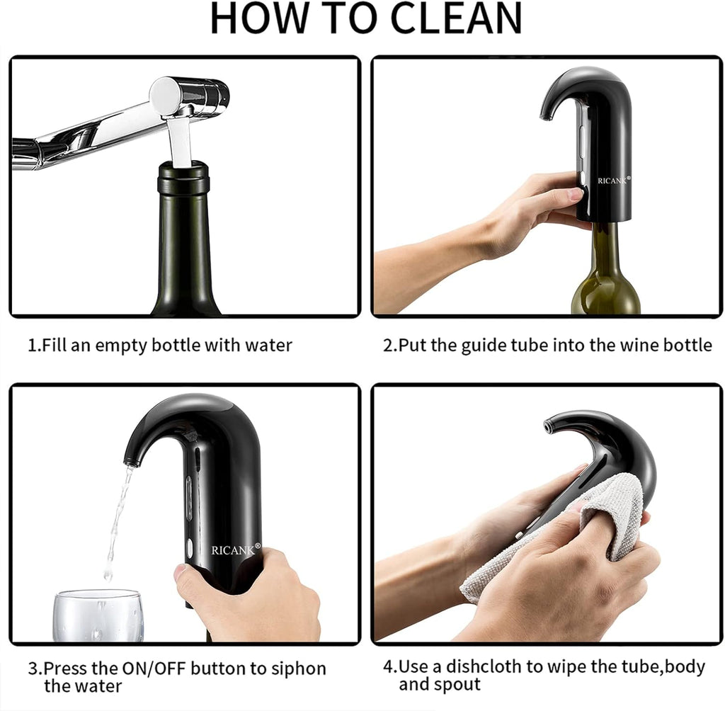 Automatic One-Touch Electric Wine Aerator Pourer and Wine Decanter