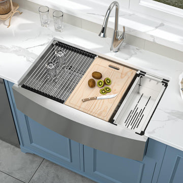 30 Inch Farmhouse Workstation Stainless Steel