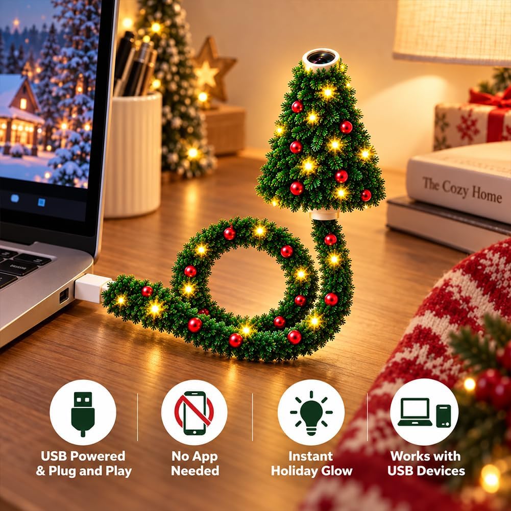 Christmas Projector Light, USB Lamp, Holiday Wall Decor