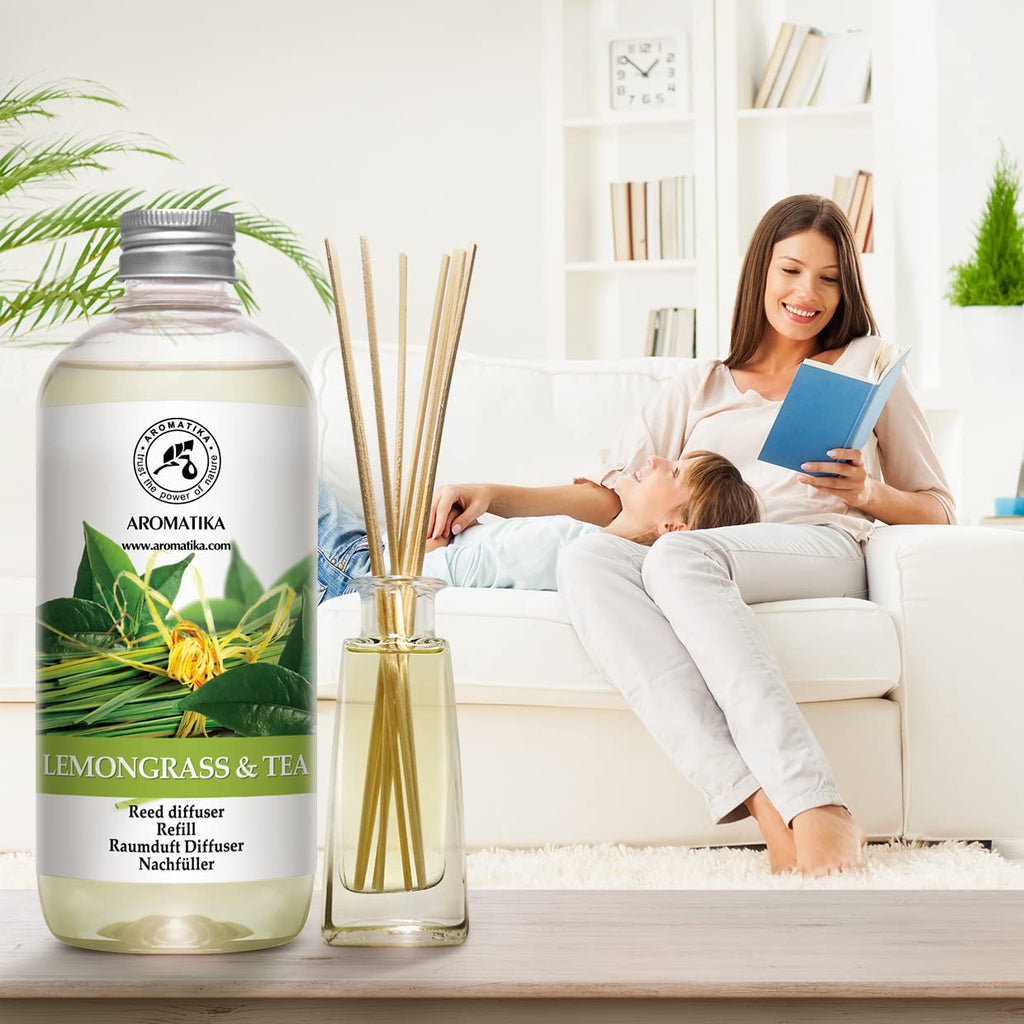 Reed Diffuser Refill Lemongrass - Tea 17.0 Fl Oz - Scented Diffuser - Room Diffuser Refill with Scent - Room