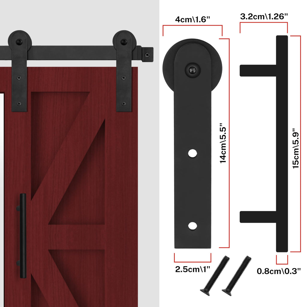 Farmhouse Barn Door Mirror - 37" x 26" Wall Mirror Rustic Espresso