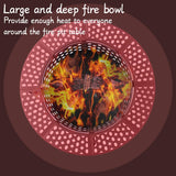 36 Inch Fire Pit with 2 Grills, Wood Burning Fire Pits for Outside with Lid, Poker and Round Waterproof Cover, BBQ& Outdoor Firepit & Round Metal - Image 4