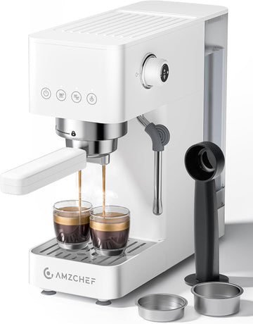Compact Espresso Machine 20 Bar, Americano, Latte & Cappuccino | Easy One-Touch Brewing, 30s Heat-Up, Stable PID