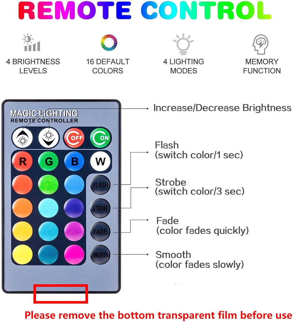 RGB Color Changing Light Bulbs,9W RGB LED Light Bulbs,40W Equivalent A19 E27/E26 Warm White 6500K,16 Color Multicolor