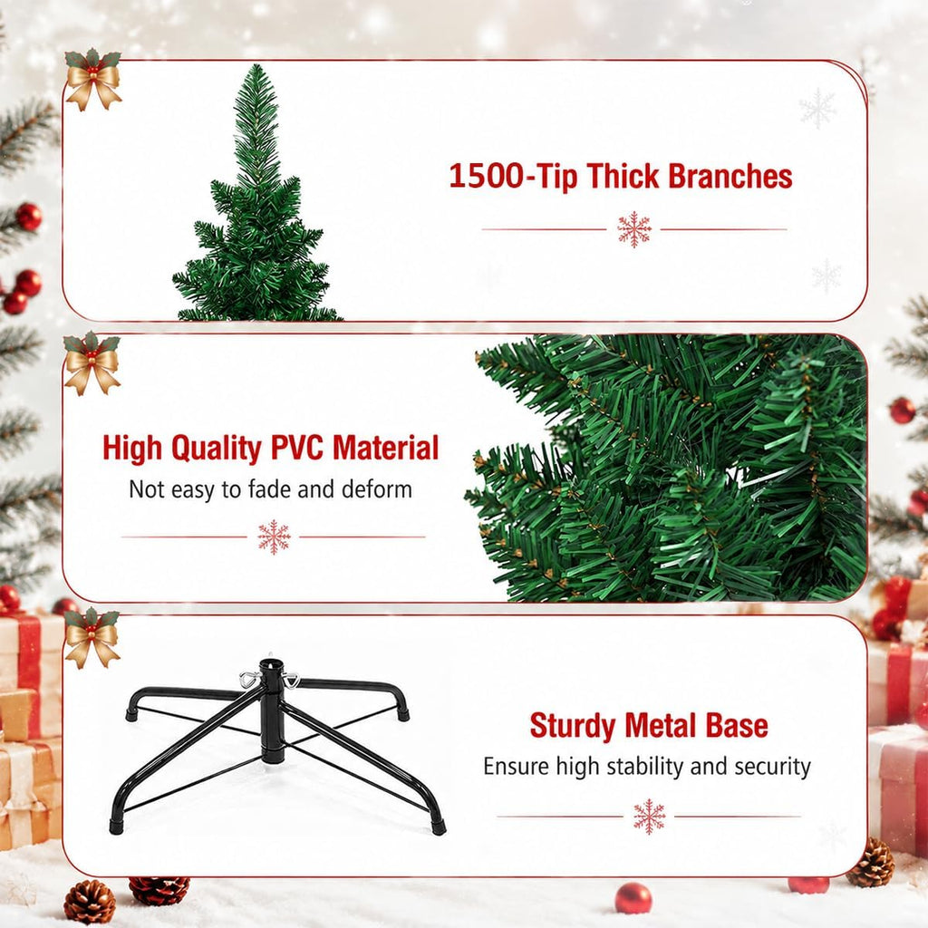Unlit Pencil Christmas Tree, Slim Artificial Xmas Tree