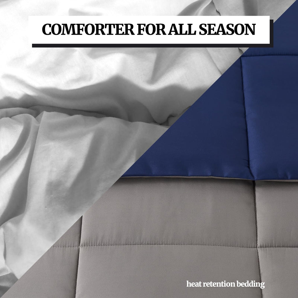 Down Alternative Bedding Comforter Queen Size - All-Season Soft Reversible Microfiber Bedding Comforter - Lightweight