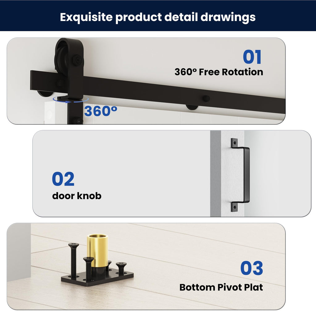 28" x 84" Bifold Sliding Barn Door, K Shaped Panel with Sliding Hardware Kit Set, Finished Closet Door Slab, 2.67FT