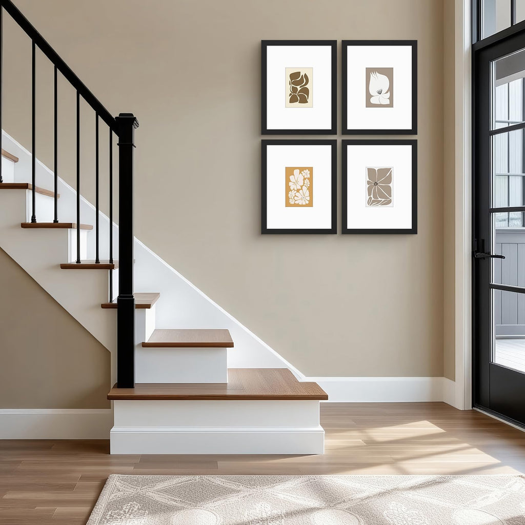 11x14 Frame with Mat for 5x7, Real Glass, Black