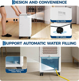 7L Evaporative Air Cooler with Remote Control, 3-IN-1 Portable Swamp CoolerHome Office Garage