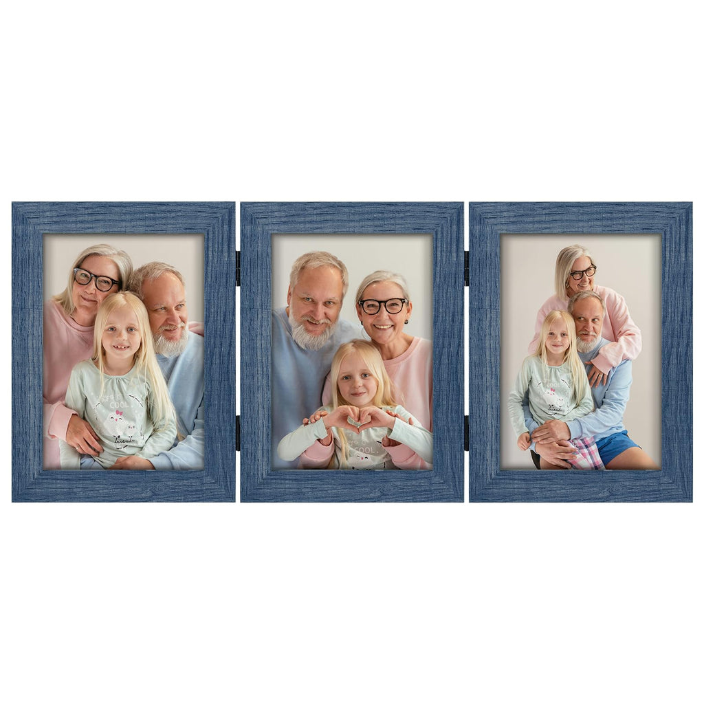 5x7 Triple Picture Frames Blue, 2 Pack