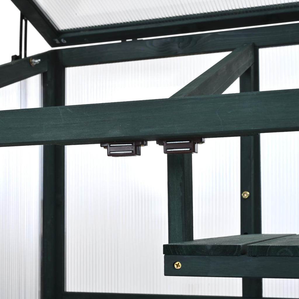 Wooden Greenhouse, Cold Frame Portable Greenhouse with Wheels and Adjustable Shelves for Indoor Outdoor Patio Balcony