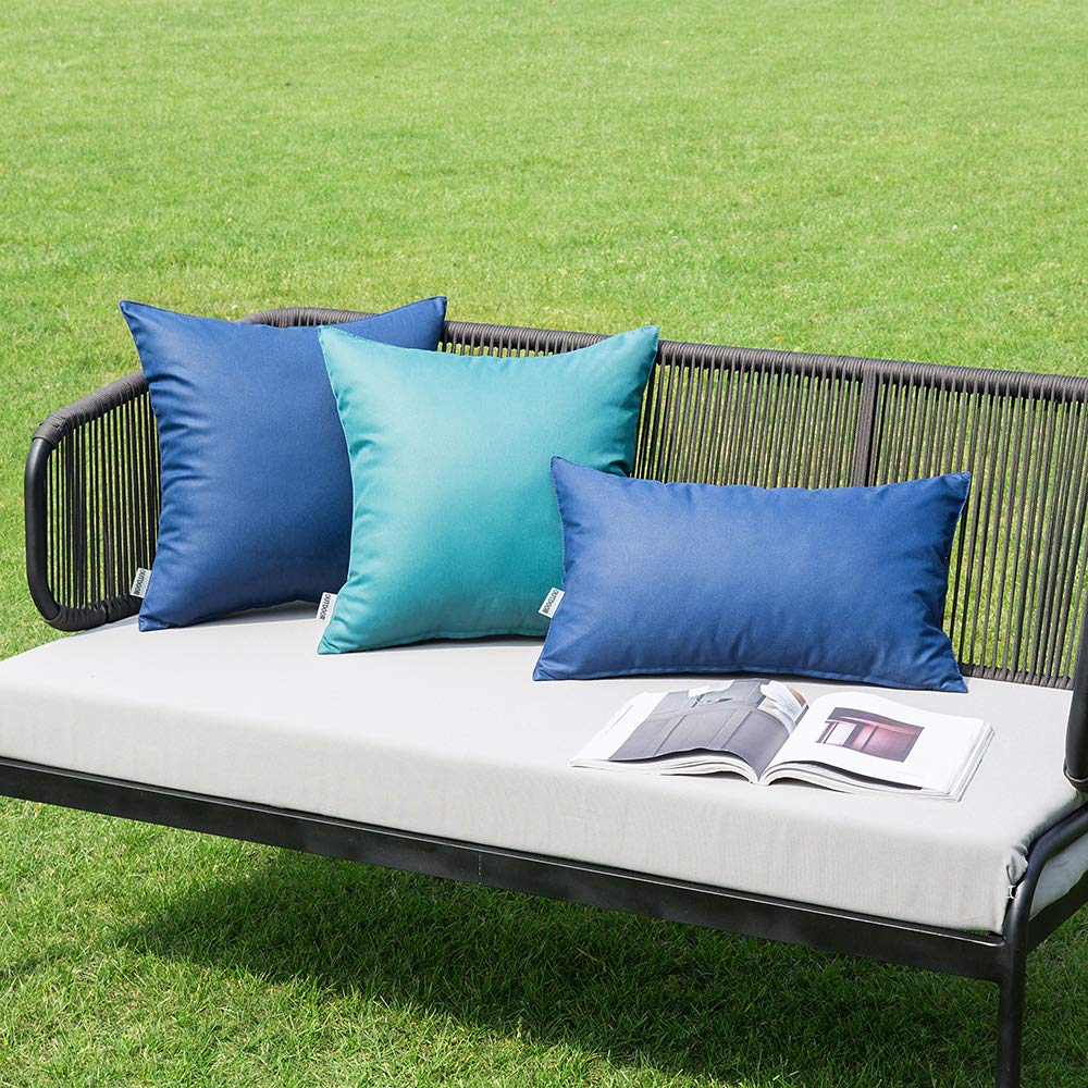 Decorative Outdoor Waterproof Pillow Covers 16x16 Navy Blue
