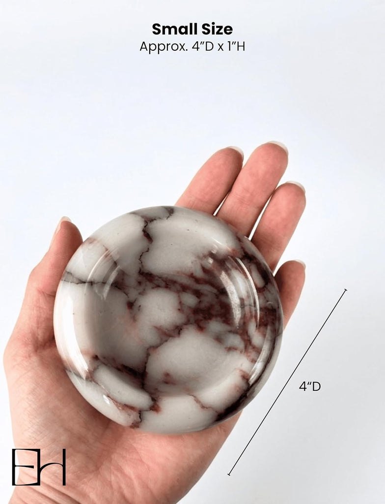 Marble Trinket Dish 4 INCH | Calacatta Viola Small Marble Jewelry Dish for Rings & Earring, Decorative Marble Tray