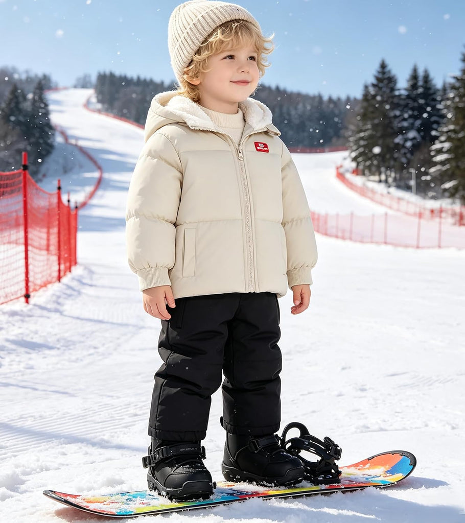 Baby Hooded Puffer Jacket,Fleece Lined Winter Coat