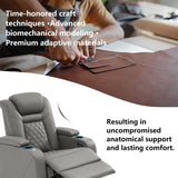 Home Theater Seating, Classic Series Leather Movie Theater Chairs, Power Headrest and Memory with C-Type USB Charger