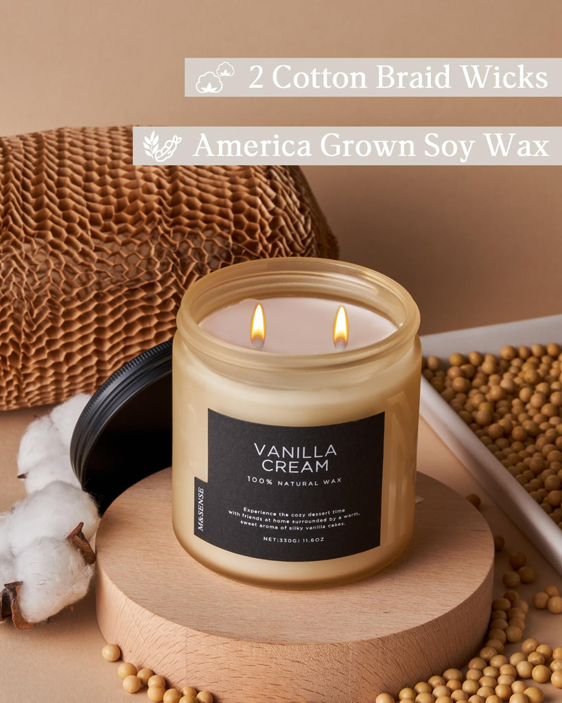 Vanilla Scented Candles, 11.6oz Natural Soy Wax