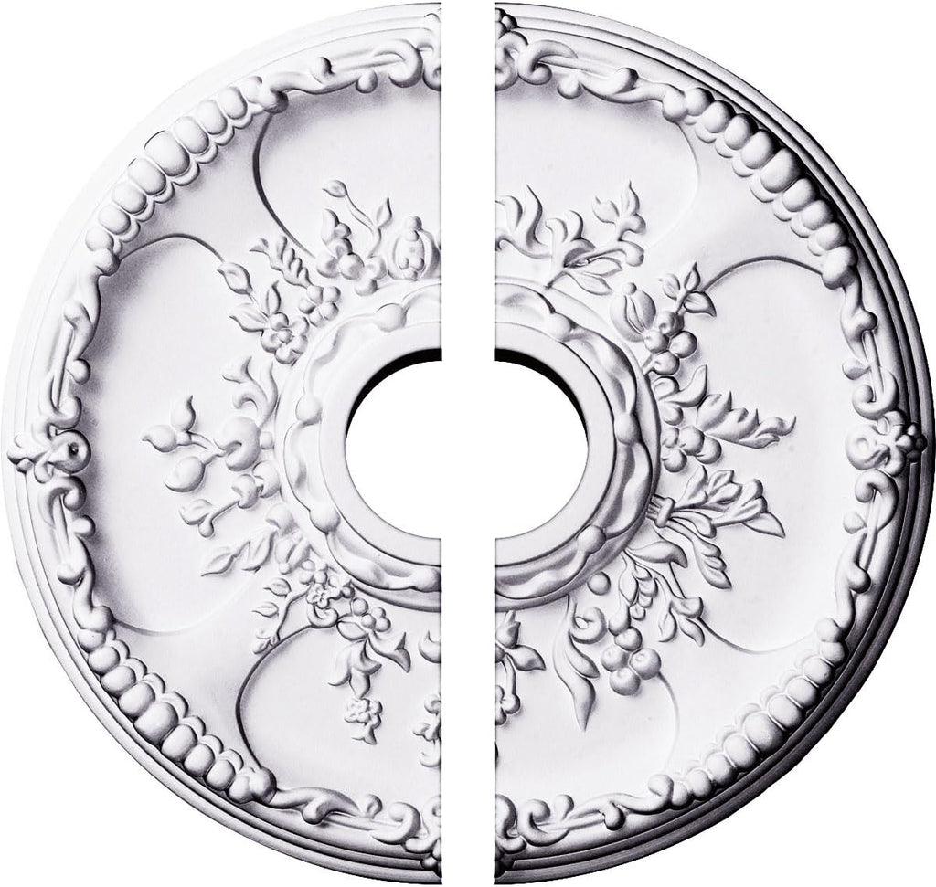 18"OD x 3 1/2"ID x 1 3/8"P Antioch Ceiling Medallion, Fits Canopies up to 3-1/2", 2 Piece