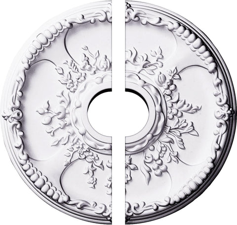 18"OD x 3 1/2"ID x 1 3/8"P Antioch Ceiling Medallion, Fits Canopies up to 3-1/2", 2 Piece