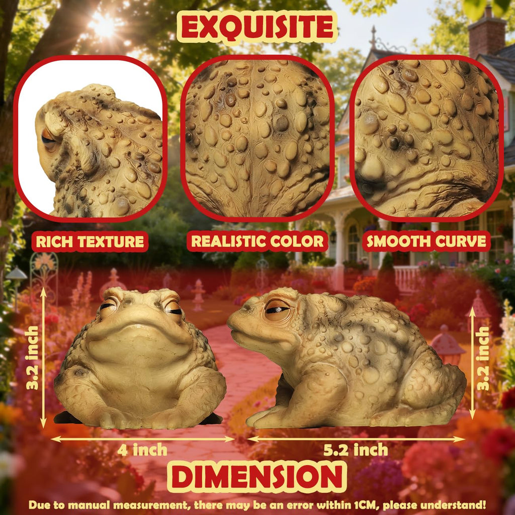 Toad Frog Figurine for Outside Garden Resin Statue Outdoor