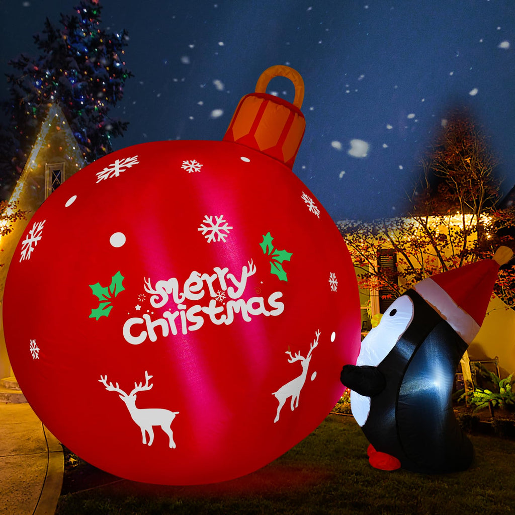4FT Christmas Inflatable Penguin with Built-in LED Lights