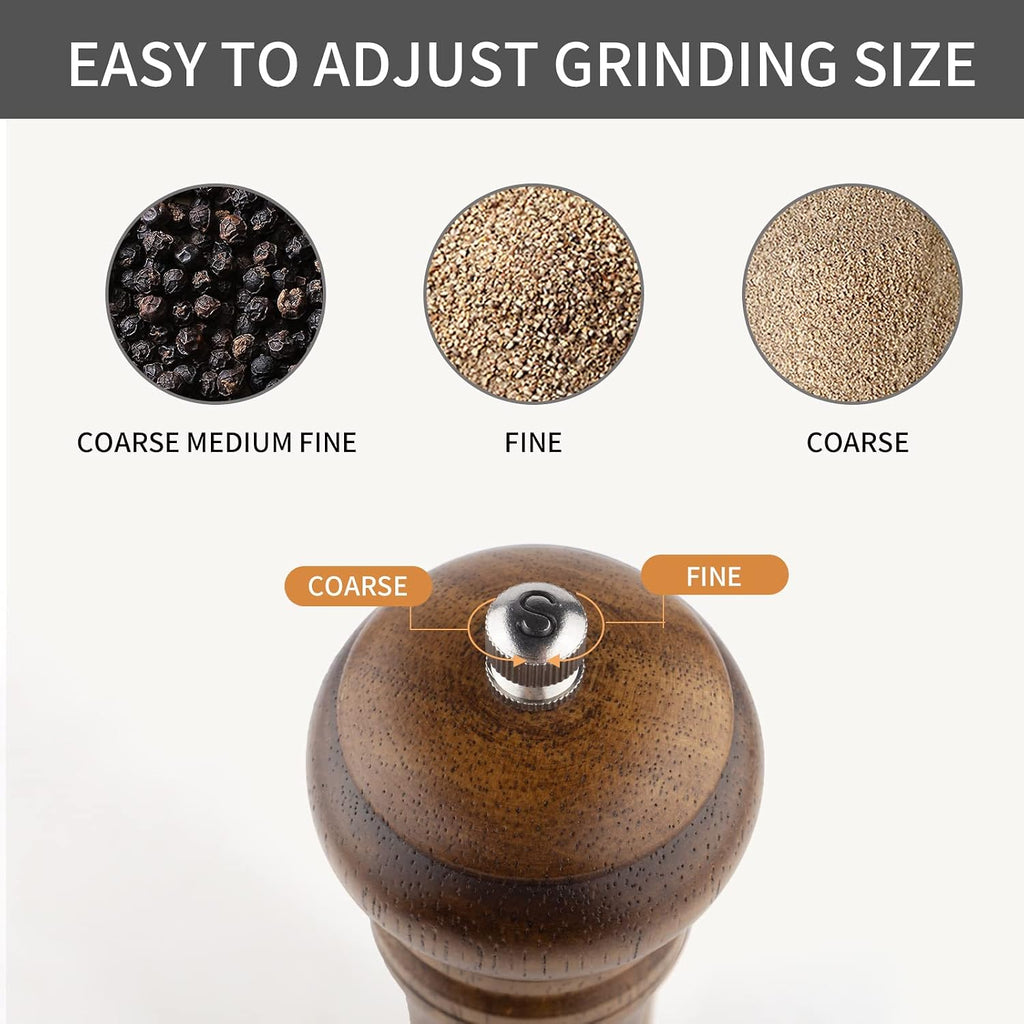 Wood Pepper Grinder Set 10 Inch Salt Mill And Pepper Grinder Set - Set of 2
