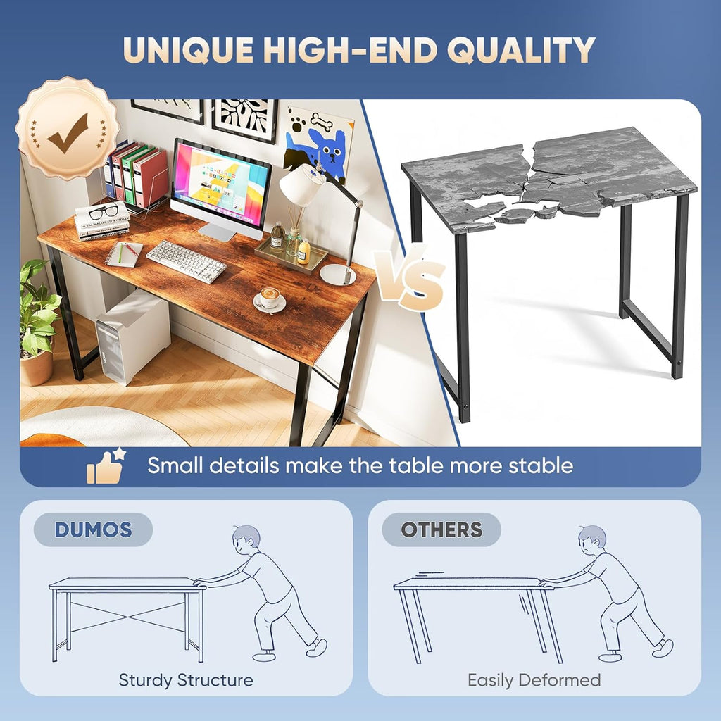 40 Inch Small Computer Office Desk Modern Simple Style Writing Study Work Table Bedroom - Modern Brown