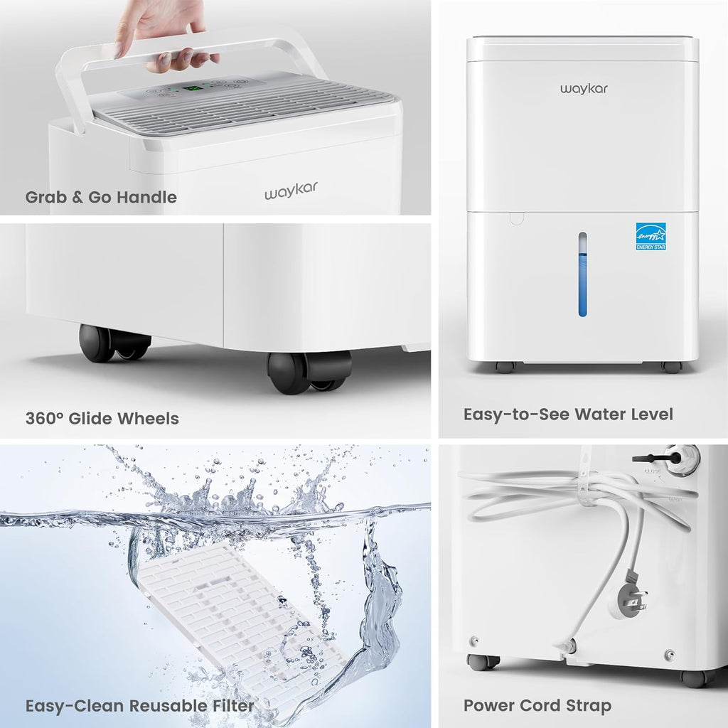 2000 Sq. Ft. Energy Star 2025 Dehumidifier for Basement & Home, Adjusts from 15% RH With Drain Hose, Ultra Quiet 35 dB