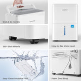 2000 Sq. Ft. Energy Star 2025 Dehumidifier for Basement & Home, Adjusts from 15% RH With Drain Hose, Ultra Quiet 35 dB