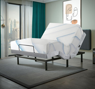 King Adjustable Bed with 12 Inch Gel Memory Foam Sleep System, Massage, Zero Gravity, Anti-Snore, Programmable Memory - Set of 2